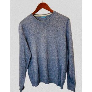 J. McLaughlin Pullover Sweater Heather Blue Cotton Crewneck Old Money Preppy